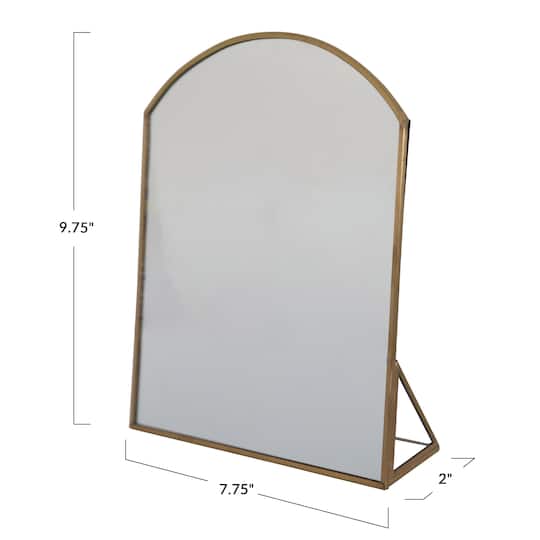 Hello Honey® 10'' Brass Finished Metal Framed Standing Mirror